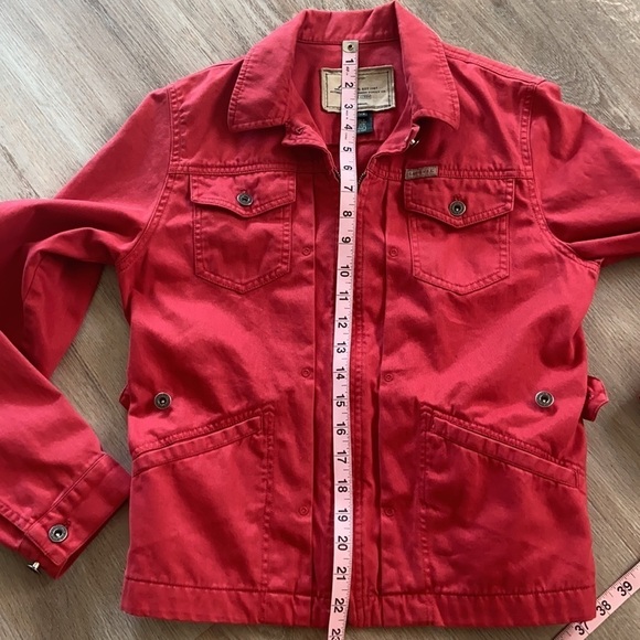 Lauren Ralph Lauren Women’s Red Trucker Jacket Size Petite Small - Picture 13 of 14